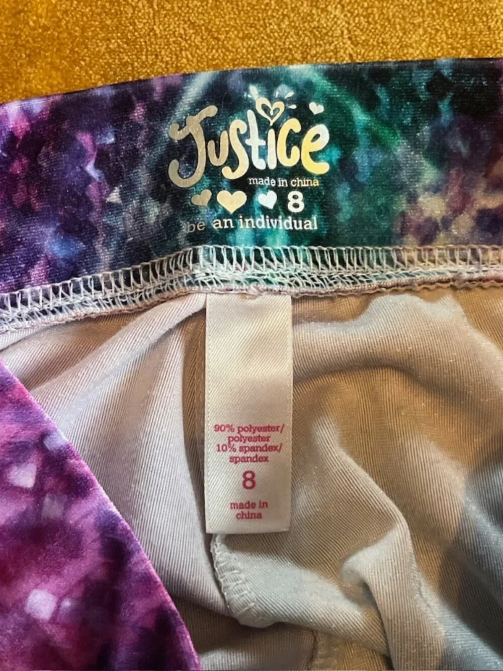 Justice Leggings Lot of 3 Girls size 8 Black Purple Gray Active Cheer School